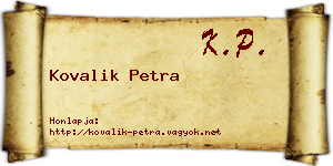 Kovalik Petra névjegykártya